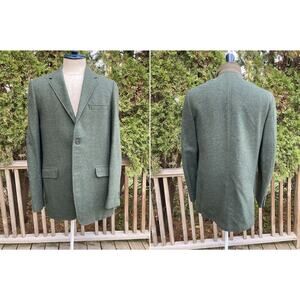 Size fits 38 Green 3B Tweed Blazer Jacket Sport Coat Vintage 60s 70s